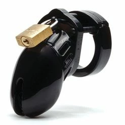 A.L. Enterprises Kink & BDSM CB-6000s 2 1-2" Cock Cage & Lock Set - Black