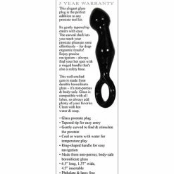 Anal Toys Adam & Eve Adam's Glass Prostate Massager - Black