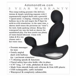 Adam & Eve Adam's Vibrating Triple Probe - Black Anal Toys