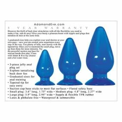 Anal Toys Adam & Eve Big Blue Jelly Backdoor Playset - Blue