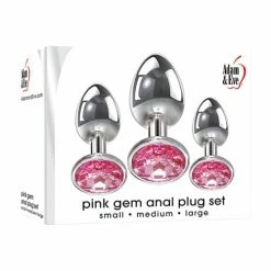 Anal Toys Adam & Eve Pink Heart Gem Anal Plug Set