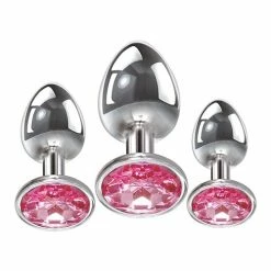 Anal Toys Adam & Eve Pink Heart Gem Anal Plug Set