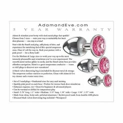 Anal Toys Adam & Eve Pink Heart Gem Anal Plug Set
