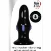 Anal Toys Adam & Eve Rear Rocker Vibrating Glass Anal Plug - Black