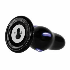 Anal Toys Adam & Eve Rear Rocker Vibrating Glass Anal Plug - Black