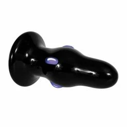 Anal Toys Adam & Eve Rear Rocker Vibrating Glass Anal Plug - Black