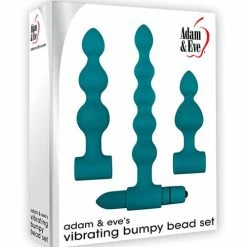 Anal Toys Adam & Eve Vibrating Anal Bumpy Bead Set - Teal