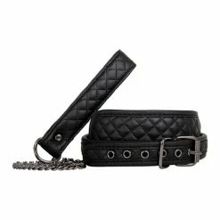 Adam & Eve's Fetish Dreams Collar & Leash - Black Kink & BDSM