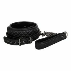 Adam & Eve's Fetish Dreams Collar & Leash - Black Kink & BDSM