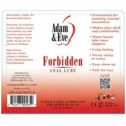 Adam & Eve Forbidden Anal Water Based Lube