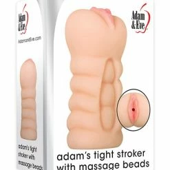 Adam & Eve Adam's Tight Stroker With Massage Beads - Ivory Penis Toys