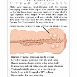 Adam & Eve Adam's Tight Stroker With Massage Beads - Ivory Penis Toys