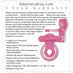 Penis Toys Adam & Eve Couples Enhancer Rechargeable Cock Ring - Pink