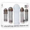 Adam & Eve Vibrating Penis Sleeve Kit - Smoke-Clear Penis Toys