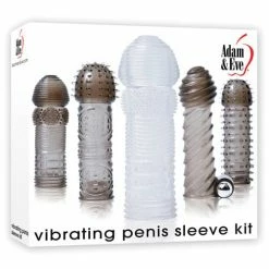 Adam & Eve Vibrating Penis Sleeve Kit - Smoke-Clear Penis Toys