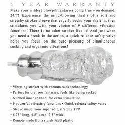 Adam & Eves Vibrating & Sucking Stroker - Clear