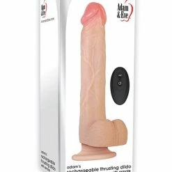 Adam & Eve Adam's Thrusting Dildo With Remote - Flesh Vibrators