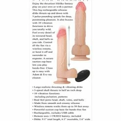 Adam & Eve Adam's Thrusting Dildo With Remote - Flesh Vibrators