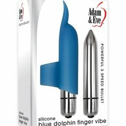 Vibrators Adam & Eve Dolphin Finger Vibe - Blue