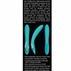 Adam & Eve G Gasm Curve Rechargeable Vibrator - Teal Vibrators