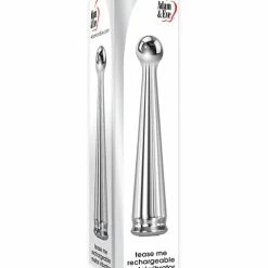Adam & Eve Tease Me Rechargeable Metal Vibrator - Chrome