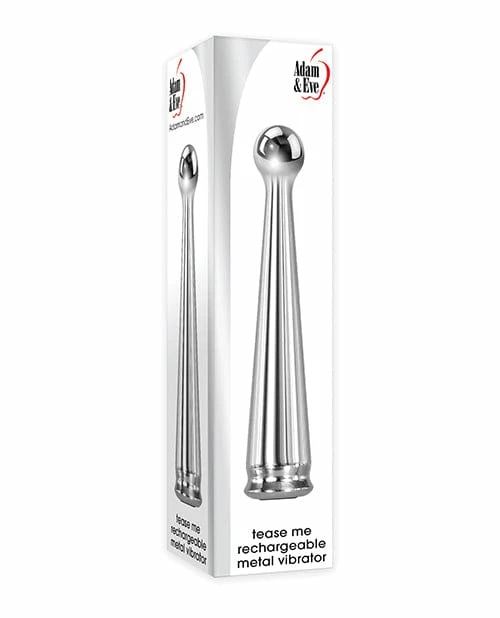 Adam & Eve Tease Me Rechargeable Metal Vibrator - Chrome
