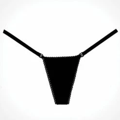 Allure Lingerie Adore Between The Cheats Velvet Panty Black One Size Fits Most