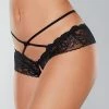 Allure Lingerie Adore Dare Me Cross Waist Open Lace Panty Black One Size Fits Most