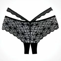 Allure Lingerie Adore Heartbreaker Panty Black One Size Fits Most