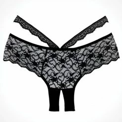 Allure Lingerie Adore Heartbreaker Panty Black One Size Fits Most