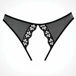 Allure Lingerie Adore Mirabelle Plum Panty Black One Size Fits Most