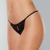 Allure Lingerie Adore Secrets Double Mini Bow Detail Open Back Lace Panty Black One Size Fits Most