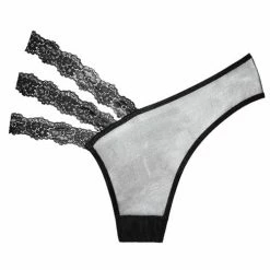 Allure Lingerie Adore Sheer & Lace Wild Orchid Panty Black One Size Fits Most