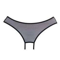 Allure Lingerie Adore Sheer Teaz Open Panty Black One Size Fits Most