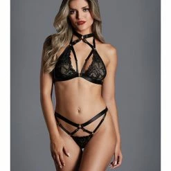 Allure Lingerie Adore The Sweetest Strappy Lace Bra & Panty One Size Fits Most