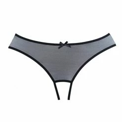 Allure Lingerie Adore Wild Nite Mesh Open Back Panty Black One Size Fits Most