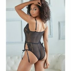 Allure Lingerie Allure Belle Lace & Mesh Tie Up Romper