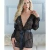 Allure Lingerie Allure Nina Lace & Mesh Robe With G-string