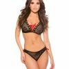 Allure Lingerie Kitten Tara Bralette Set Black One Size Fits Most