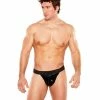 Allure Lingerie Zeus Wet Look Thong Black One Size Fits Most
