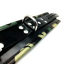 Atlantas Products Kink & BDSM Sensual Sin Leather Padded Ankle Cuffs - Camo Piping