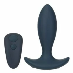 B.M.S. Enterprises Lux Active Throb Anal Pulsating Massager With Remote - Dark Blue