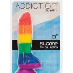 B.M.S. Enterprises Dildos Addiction Justin 8" Dildo - Rainbow
