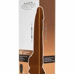 B.M.S. Enterprises Dildos Naked Addiction 9" Thrusting Dong With Remote - Caramel