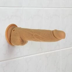 B.M.S. Enterprises Dildos Naked Addiction 9" Thrusting Dong With Remote - Caramel