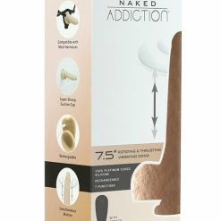 B.M.S. Enterprises Naked Addiction The Freak 7.5" Rotating & Thrusting Vibrating Dong - Ivory Dildos