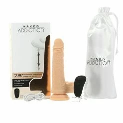 B.M.S. Enterprises Naked Addiction The Freak 7.5" Rotating & Thrusting Vibrating Dong - Ivory Dildos