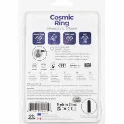 B.M.S. Enterprises Cosmic Cock Ring W-rechargeable Bullet - 9 Functions Black Penis Toys