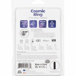 B.M.S. Enterprises Penis Toys Cosmic Cock Ring W-rechargeable Bullet - 9 Functions Glow In The Dark