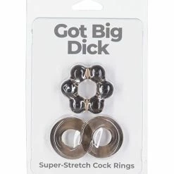 B.M.S. Enterprises Got Big Dick 2 Pack Cock Rings - Black